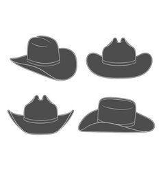 Set Of Black And White Cowboy Hat