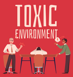 Toxic Environment Banner With Arguing Conflicting