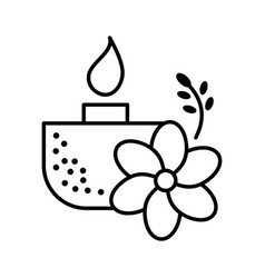 Aromatic Candle Light With Flower Spa Outline