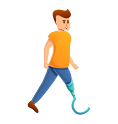 Boy Artificial Limb Icon Cartoon Style