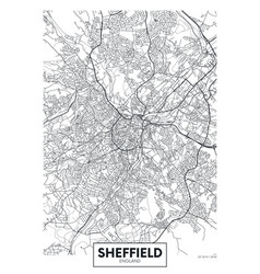 City Map Sheffield Travel Poster Design