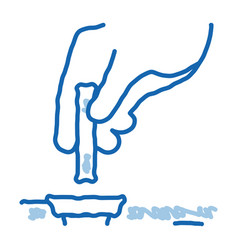 Drain Cleaning Chemical Agent Doodle Icon Hand