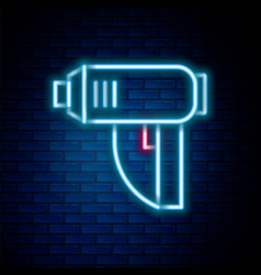 Glowing Neon Line Electric Industrial Dryer Icon