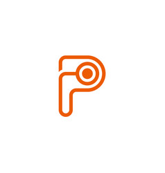 Letter P Line Cute Symbol Logo