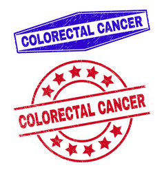 Colorectal Cancer Textured Badges In Circle