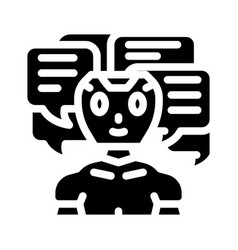 Conversation Chat Bot Glyph Icon