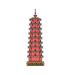 Hong Kong Red Tower Icon - Landmark Asian