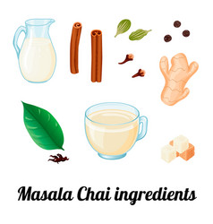 Ingredients For Masala Chai Isolated