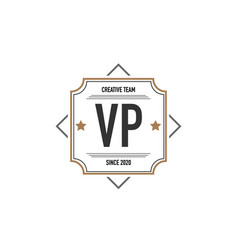 Initial Letter Vp In Elegance Box Logo Design