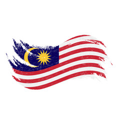 Brush stroke with malaysia national flag isolated Vector Image