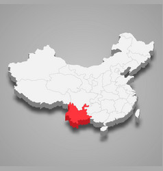 Province Location Within China 3d Map