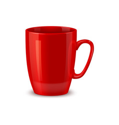 Red Ceramic Coffee Mug And Tea Cup Isolated Mockup