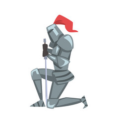 Medieval Kneeling Knight Chivalry Warrior