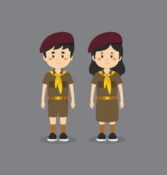 Cute Character Wearing Indonesian Thai School