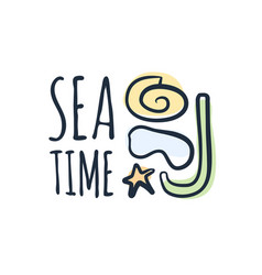 Sea Or Beach Time Slogan And Hand Drawing Cute