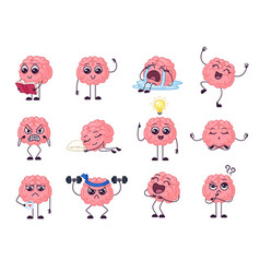 Cartoon Brain Character Intellectual Health