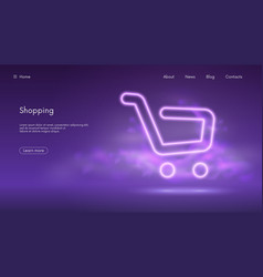 Online Store Banner With Shopping Cart Icon