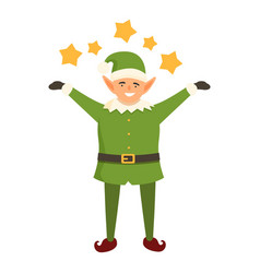 Stars Make Elf Happy Icon Cartoon