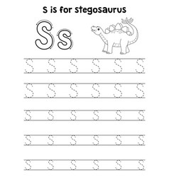 Stegosaurus Dinosaur Tracing Letter Abc Coloring S