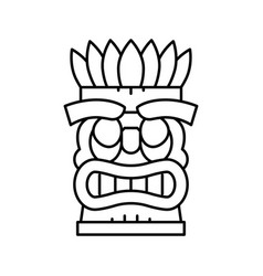 Tiki Mask Line Icon