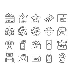 Vip Icon Very Important Person Line Icons Set