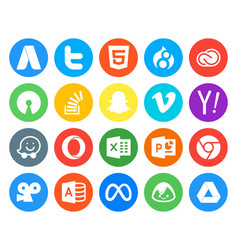 20 Social Media Icon Pack Including Search Video