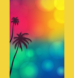 Palm Tree Silhouettes With Bokeh Lights