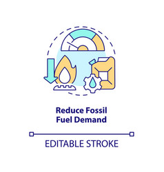 Reduce Fossil Fuel Demand Concept Icon