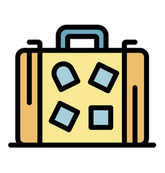 Travel Bag Icon Color Outline