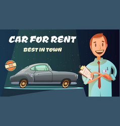 Best Rental Car Retro Cartoon Poster