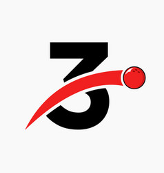 Letter 3 Bowling Logo Bowling Ball Symbol