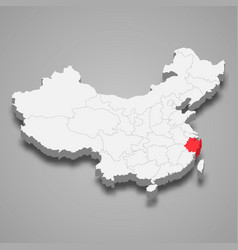 Province Location Within China 3d Map