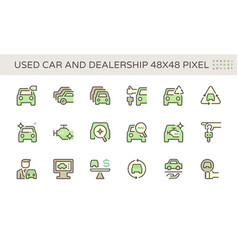 Used Car And Dealership Icon Set Design 48x48