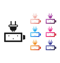 Black Battery Charge Level Indicator Icon Isolated