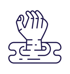 Drowning Hand Or Arm Misfortune Line Icon