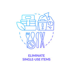 Eliminate Single-use Items Blue Gradient Concept