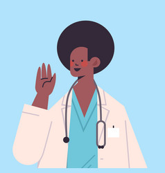 Male Doctor In Uniform Waving Hand Healthcare