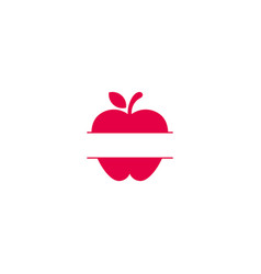 Red Apple Fruit Text Template Lable Logo