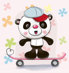 Cute Panda With Skateboard