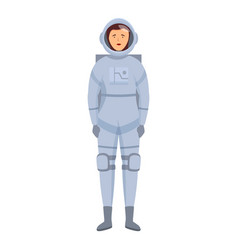 Female Astronaut Wearing Spacesuit Standing