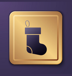 Purple Christmas Stocking Icon Isolated