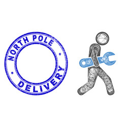 Rubber North Pole Delivery Stamp And Linear