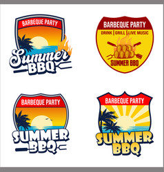 Set Of Barbecue Party Logo