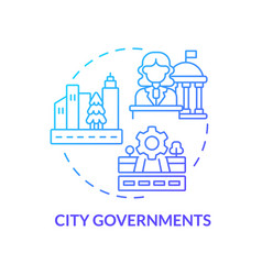 City Governments Blue Gradient Concept Icon