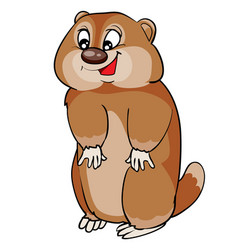 Cute Gopher Character In Brown Color Cartoon