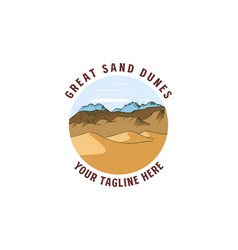 Vintage Retro American Great Sand Dunes Desert