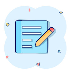 Blogging Icon In Comic Style Document With Pen