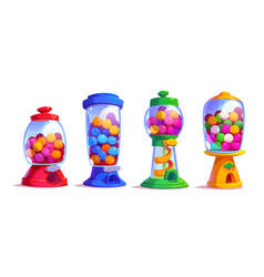 Cartoon Set Of Candy Machines