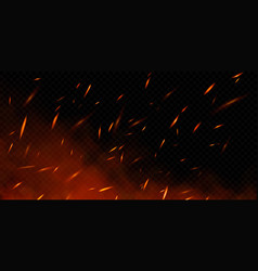 Realistic Fire Sparks On Transparent Background