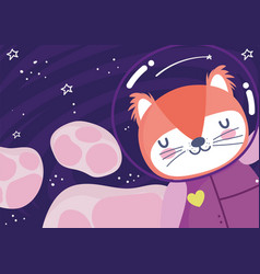 Space Fox Astronaut And Rocks